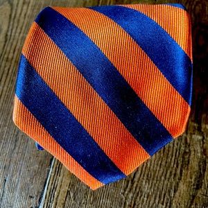 NEW Orange and Blue Stripe Collared Greens Necktie